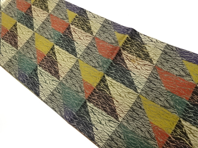 JAPANESE FUKURO OBI / WOVEN GEOMETRIC